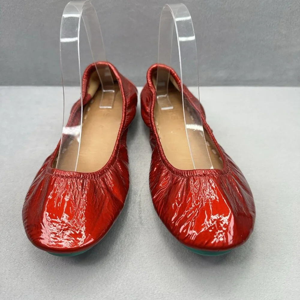 Tieks by Gavrieli Red Diamond Womens 8 Ballet Flats Full Grain Patent Leather